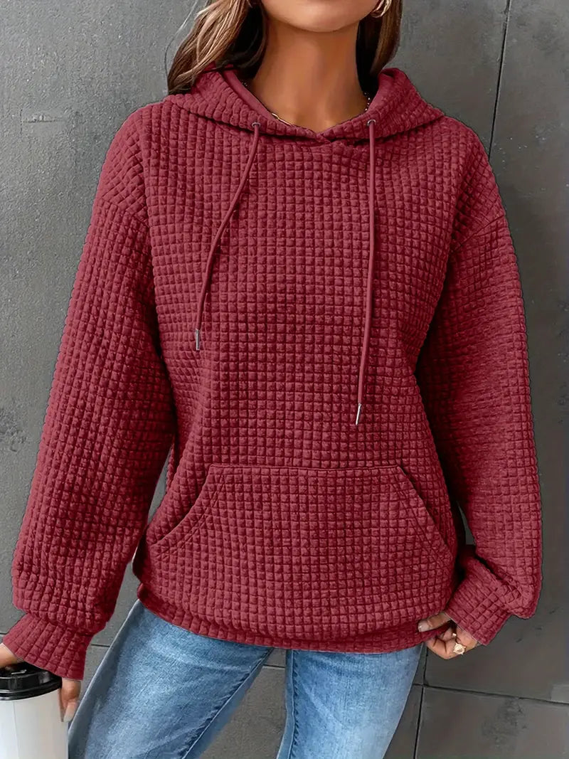 Womens Cozy Waffle Knit Hoodie