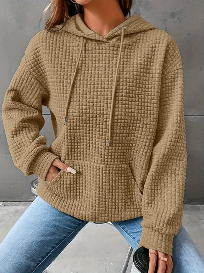 Womens Cozy Waffle Knit Hoodie