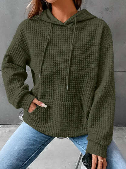 Womens Cozy Waffle Knit Hoodie