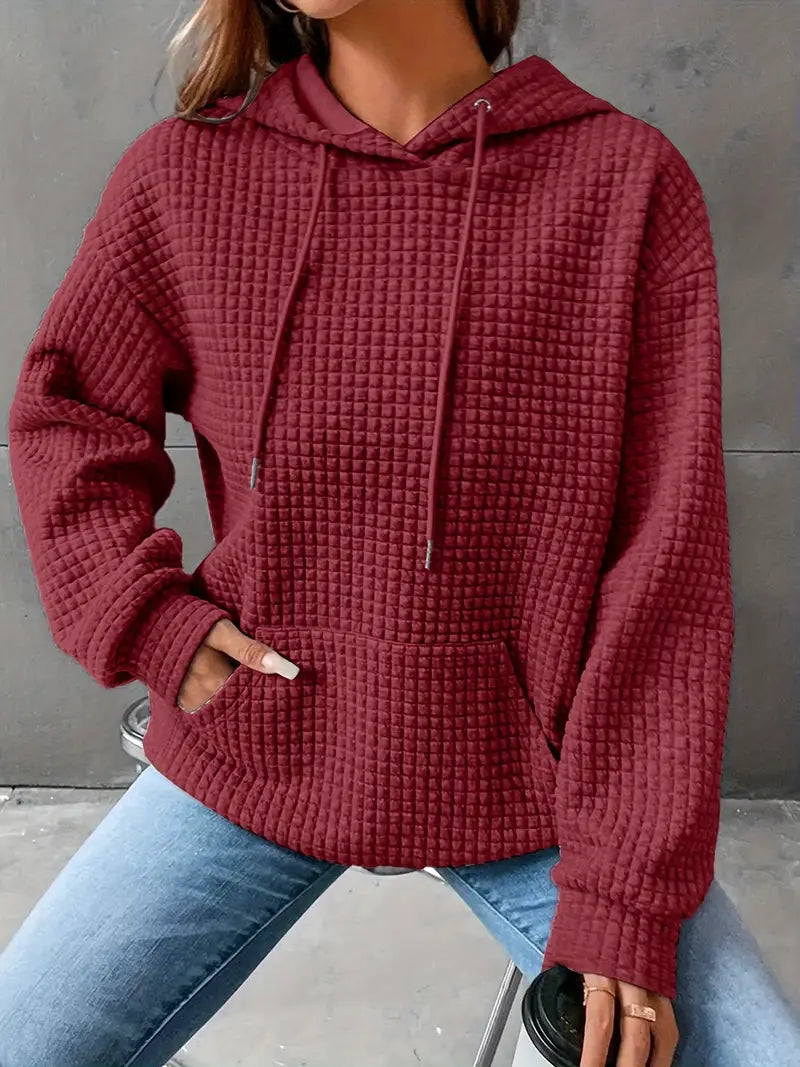 Womens Cozy Waffle Knit Hoodie