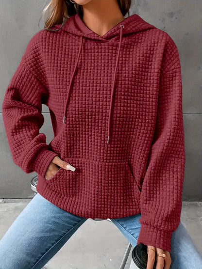 Womens Cozy Waffle Knit Hoodie