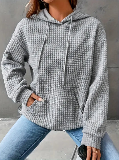 Womens Cozy Waffle Knit Hoodie