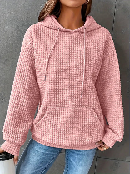 Womens Cozy Waffle Knit Hoodie