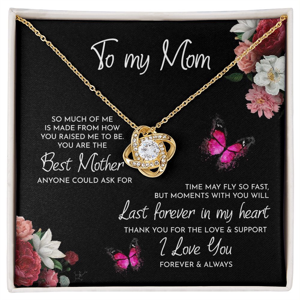 MajkaKnot - Mother's Day - To My Mom Time May Fly Love Knot Necklace