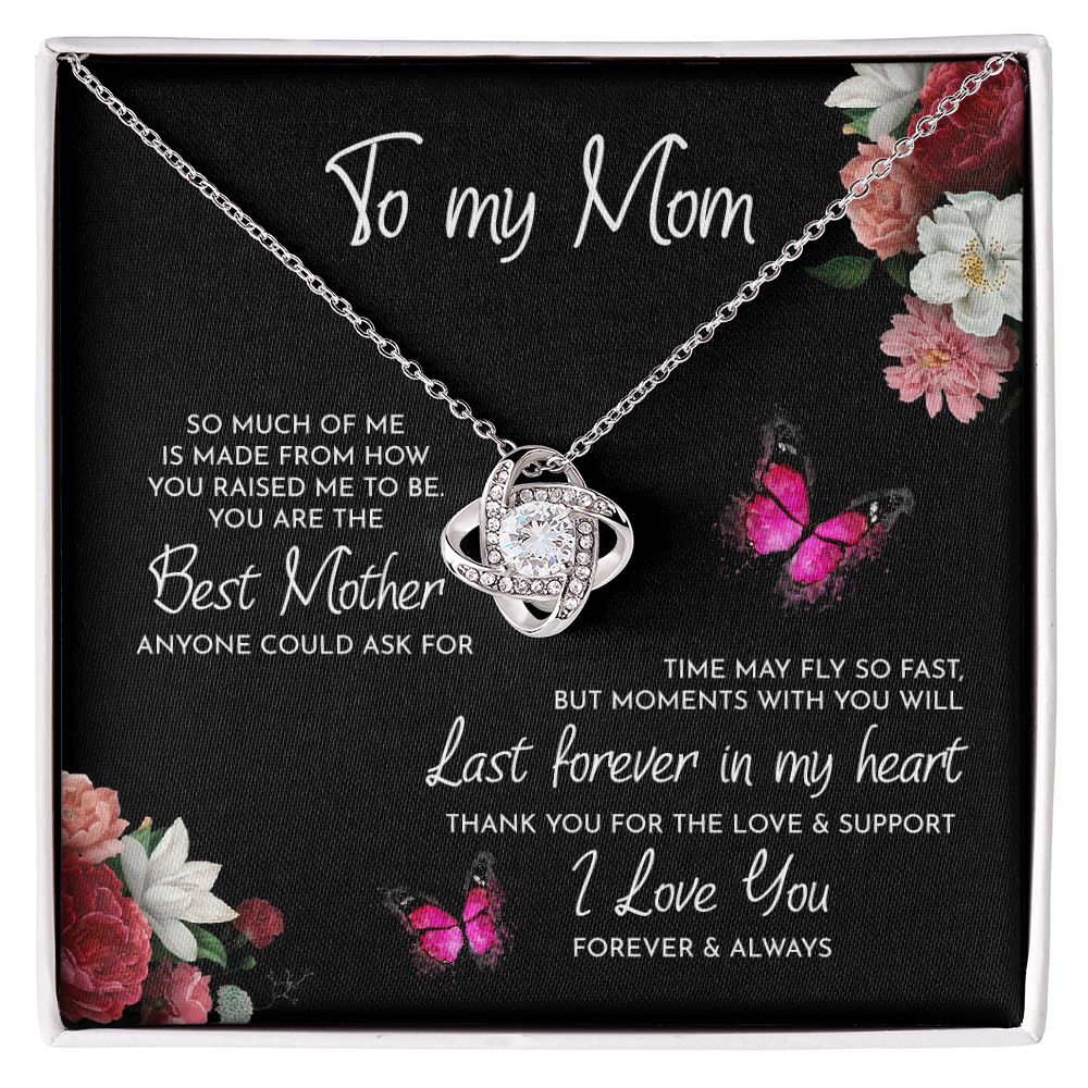 MajkaKnot - Mother's Day - To My Mom Time May Fly Love Knot Necklace