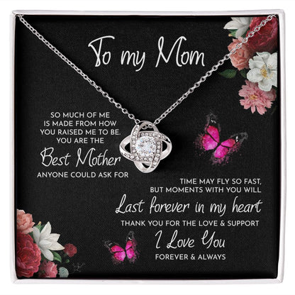 MajkaKnot - Mother's Day - To My Mom Time May Fly Love Knot Necklace