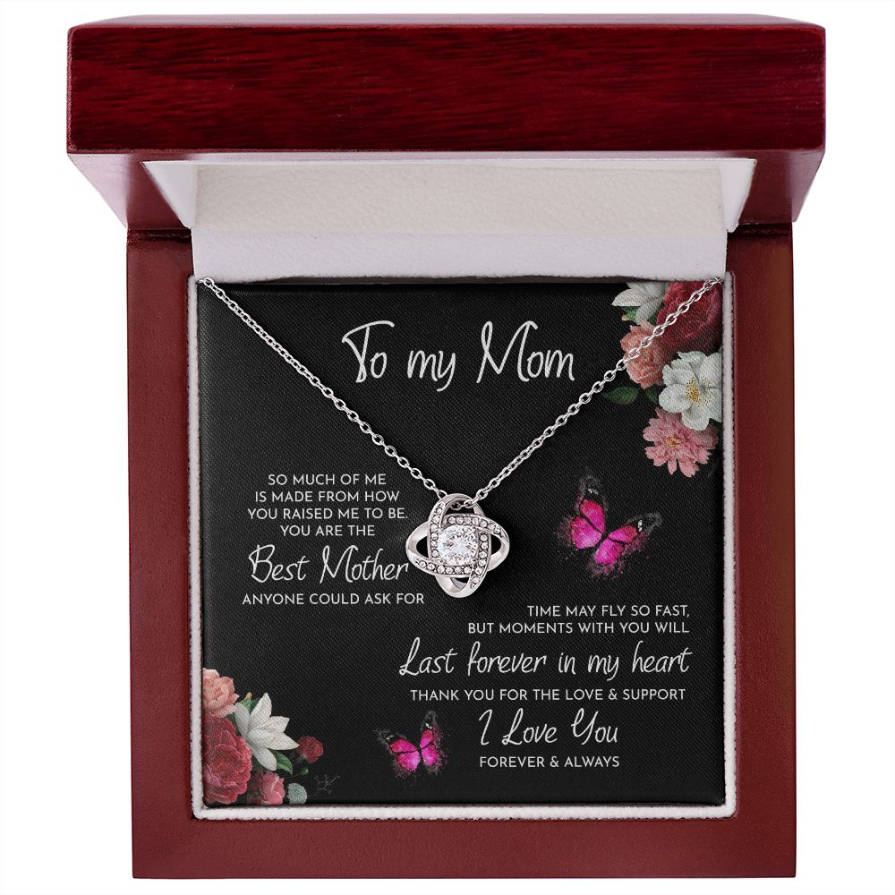 MajkaKnot - Mother's Day - To My Mom Time May Fly Love Knot Necklace