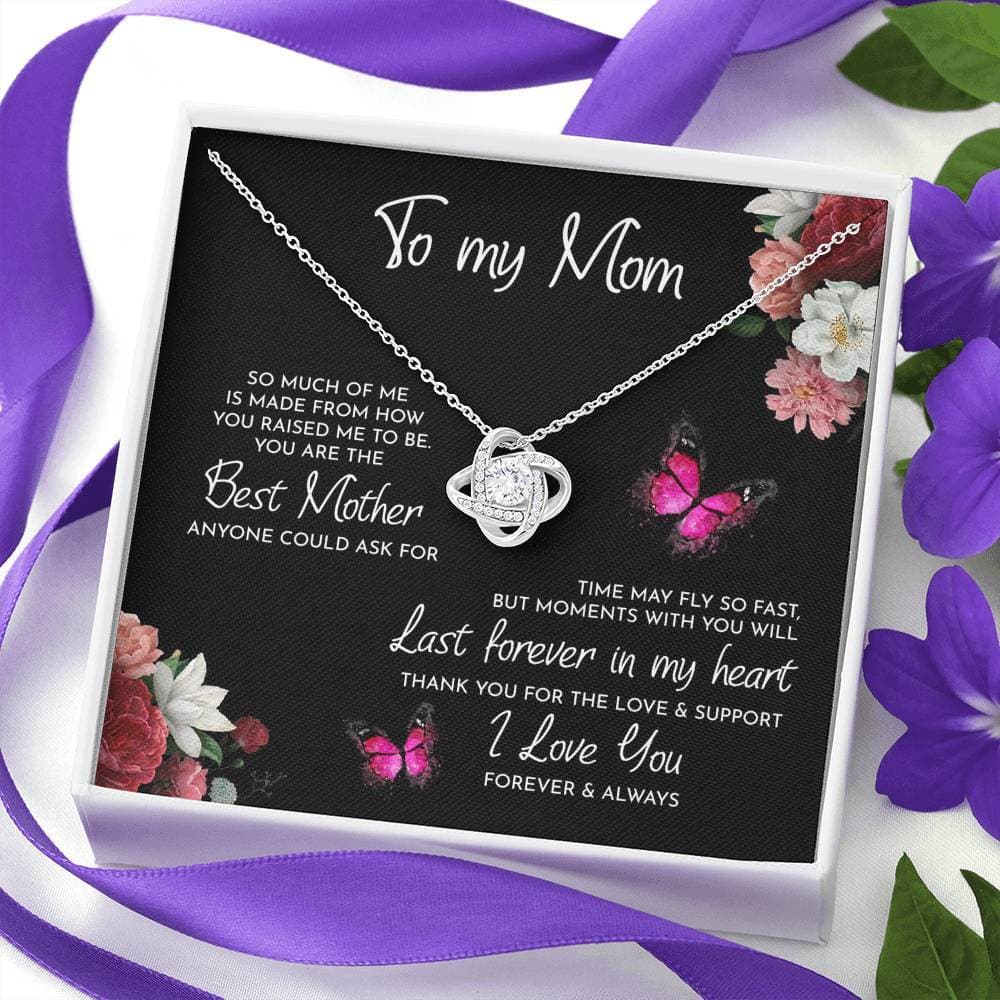 MajkaKnot - Mother's Day - To My Mom Time May Fly Love Knot Necklace