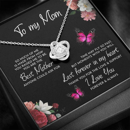 MajkaKnot - Mother's Day - To My Mom Time May Fly Love Knot Necklace