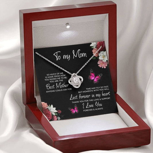 MajkaKnot - Mother's Day - To My Mom Time May Fly Love Knot Necklace