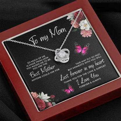 MajkaKnot - Mother's Day - To My Mom Time May Fly Love Knot Necklace